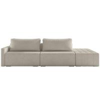 Sofá Ilha Modular Para Sala 232cm Com Puff Dublin K01 Bouclê Bege - Lyam Decor - 5