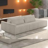 Sofá Ilha Modular Para Sala 232cm Com Puff Dublin K01 Bouclê Bege - Lyam Decor - 6