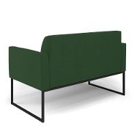 Sofá Namoradeira Com Poltrona Base Industrial Preto Marisa Veludo Verde D03 - D'rossi