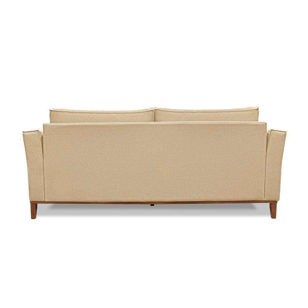 Sofá 3 Lugares Base De Madeira Grace 230 Cm Linho S04 - D'rossi Cor Dourado - 4