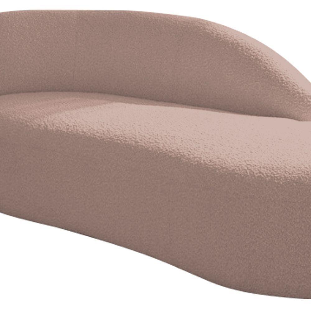 Divã Recamier Curvo Luna 185cm Lado Direito Linho Cor Rosê - 2
