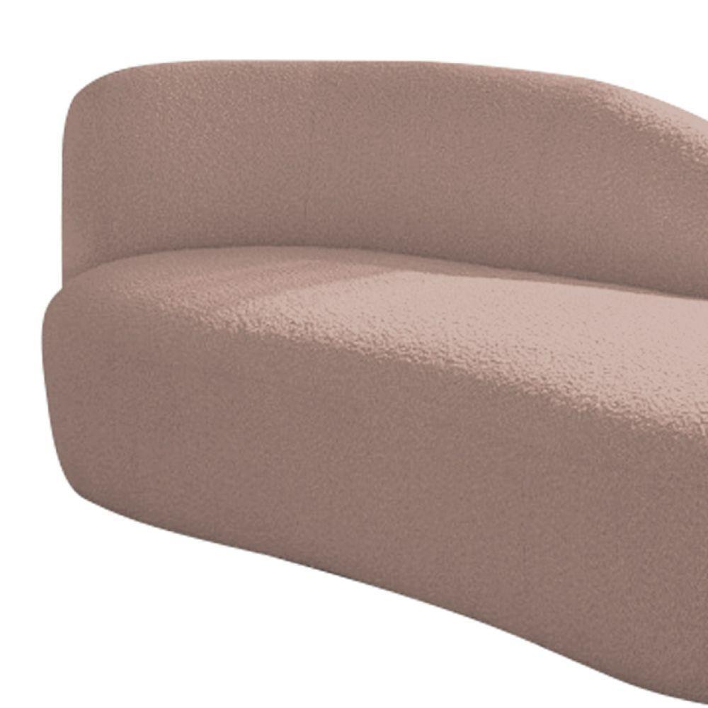 Divã Recamier Curvo Luna 185cm Lado Direito Linho Cor Rosê - 3