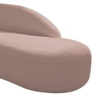 Divã Recamier Curvo Luna 185cm Lado Direito Linho Cor Rosê - 5