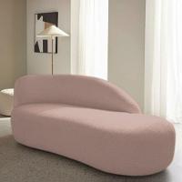 Divã Recamier Curvo Luna 185cm Lado Direito Linho Cor Rosê - 7