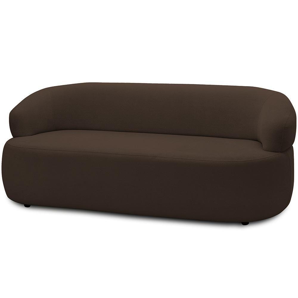 Sofá 3 Lugares Orgânico Sala De Estar Living 170cm Carmen F04 Veludo Marrom - Lyam Decor - 1