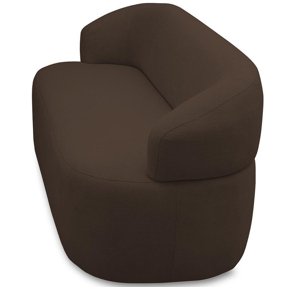 Sofá 3 Lugares Orgânico Sala De Estar Living 170cm Carmen F04 Veludo Marrom - Lyam Decor - 2