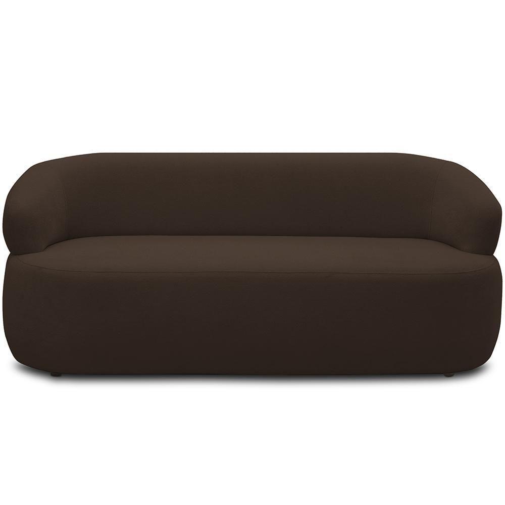 Sofá 3 Lugares Orgânico Sala De Estar Living 170cm Carmen F04 Veludo Marrom - Lyam Decor - 5