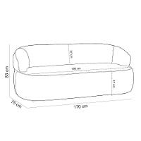 Sofá 3 Lugares Orgânico Sala De Estar Living 170cm Carmen F04 Veludo Marrom - Lyam Decor - 3