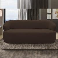 Sofá 3 Lugares Orgânico Sala De Estar Living 170cm Carmen F04 Veludo Marrom - Lyam Decor - 6