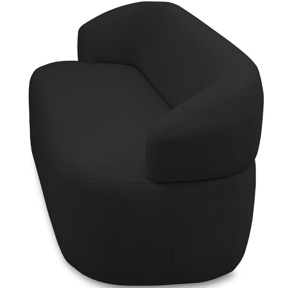 Sofá 3 Lugares Orgânico Sala De Estar Living 170cm Carmen F04 Veludo Preto - Lyam Decor - 2