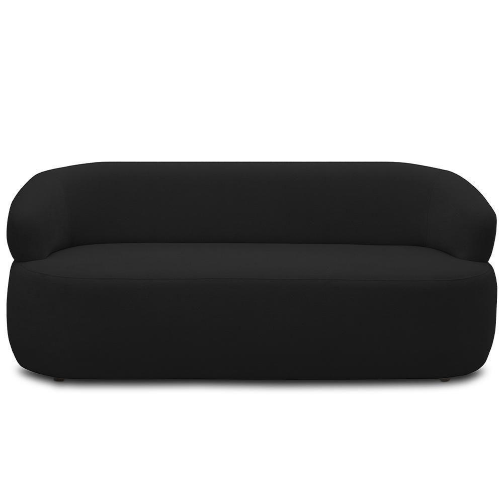 Sofá 3 Lugares Orgânico Sala De Estar Living 170cm Carmen F04 Veludo Preto - Lyam Decor - 5