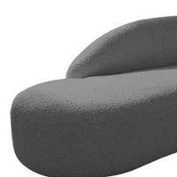 Divã Recamier Curvo Luna 160cm Lado Esquerdo Linho Cor Cinza Escuro - 3