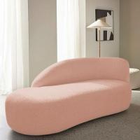 Divã Recamier Curvo Luna 140cm Lado Esquerdo Suede - Amarena Móveis Cor Rosê - 2