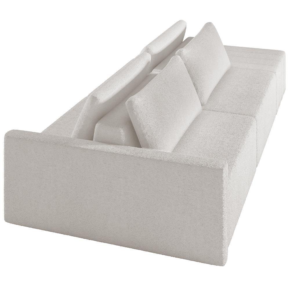 Sofá Ilha Modular Para Sala 252cm Com Puff Dublin K01 Bouclê Creme - Lyam Decor - 2