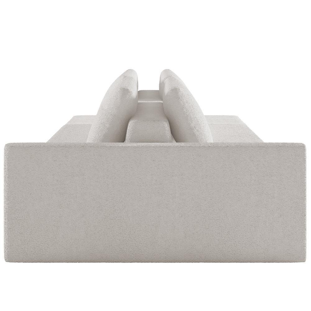 Sofá Ilha Modular Para Sala 252cm Com Puff Dublin K01 Bouclê Creme - Lyam Decor - 4