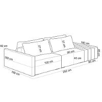 Sofá Ilha Modular Para Sala 252cm Com Puff Dublin K01 Bouclê Creme - Lyam Decor - 3