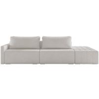 Sofá Ilha Modular Para Sala 252cm Com Puff Dublin K01 Bouclê Creme - Lyam Decor - 5