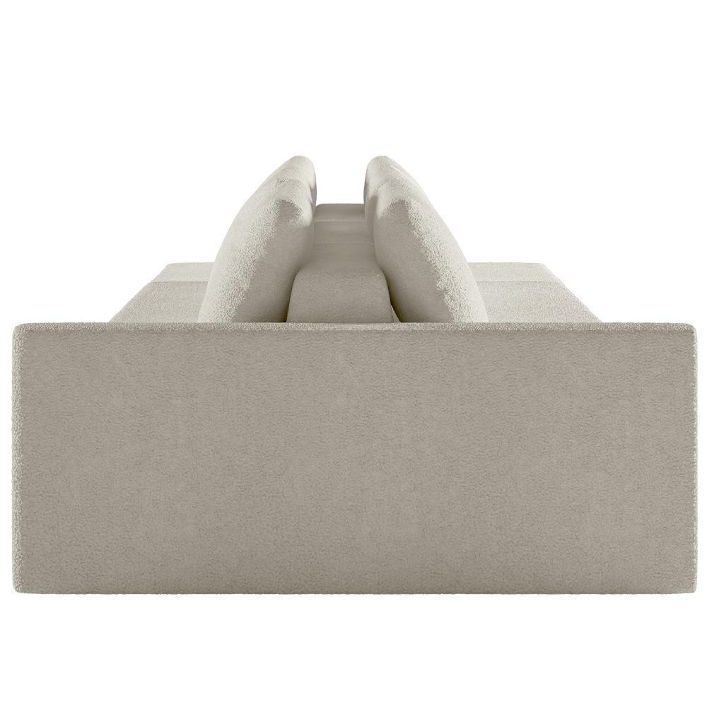 Sofá Ilha Modular Para Sala 342cm Com Puff Dublin K01 Bouclê Bege - Lyam Decor - 4