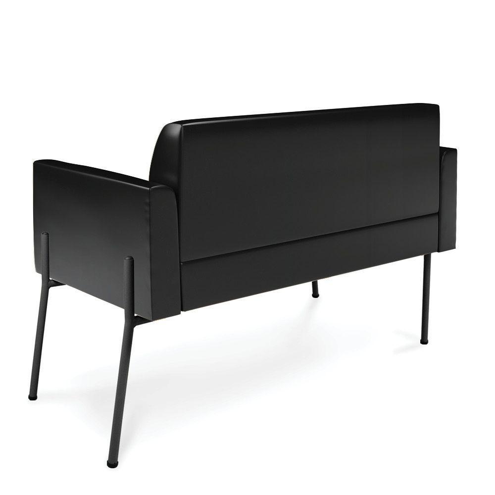 Sofá Namoradeira 2 Lugares Pé De Ferro Preto Para Sala Marisa Corano Preto D03 - D'rossi - 2