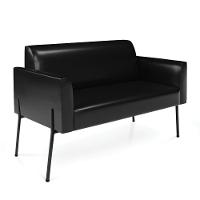 Sofá Namoradeira 2 Lugares Pé De Ferro Preto Para Sala Marisa Corano Preto D03 - D'rossi - 1