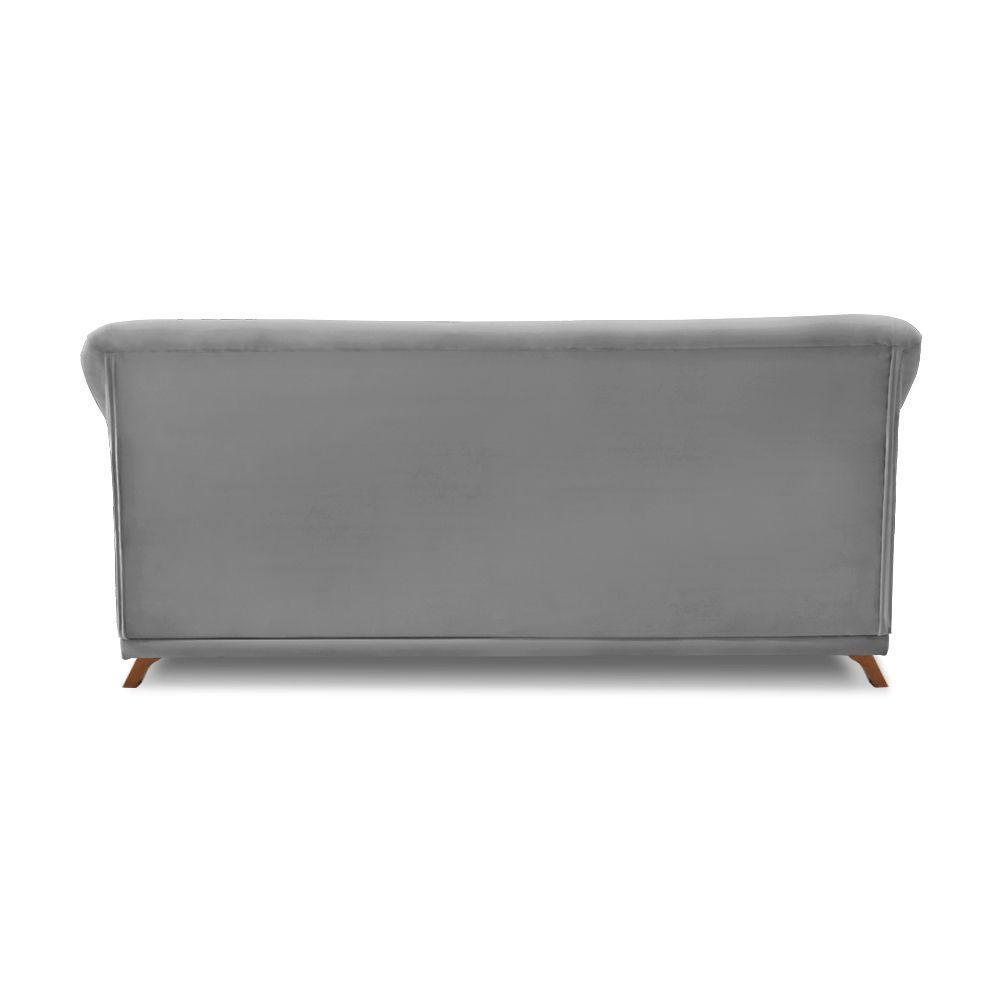 Sofá 2 Lugares Pé De Madeira Julieta 180 Cm Veludo Cinza S04 - D'rossi - 5