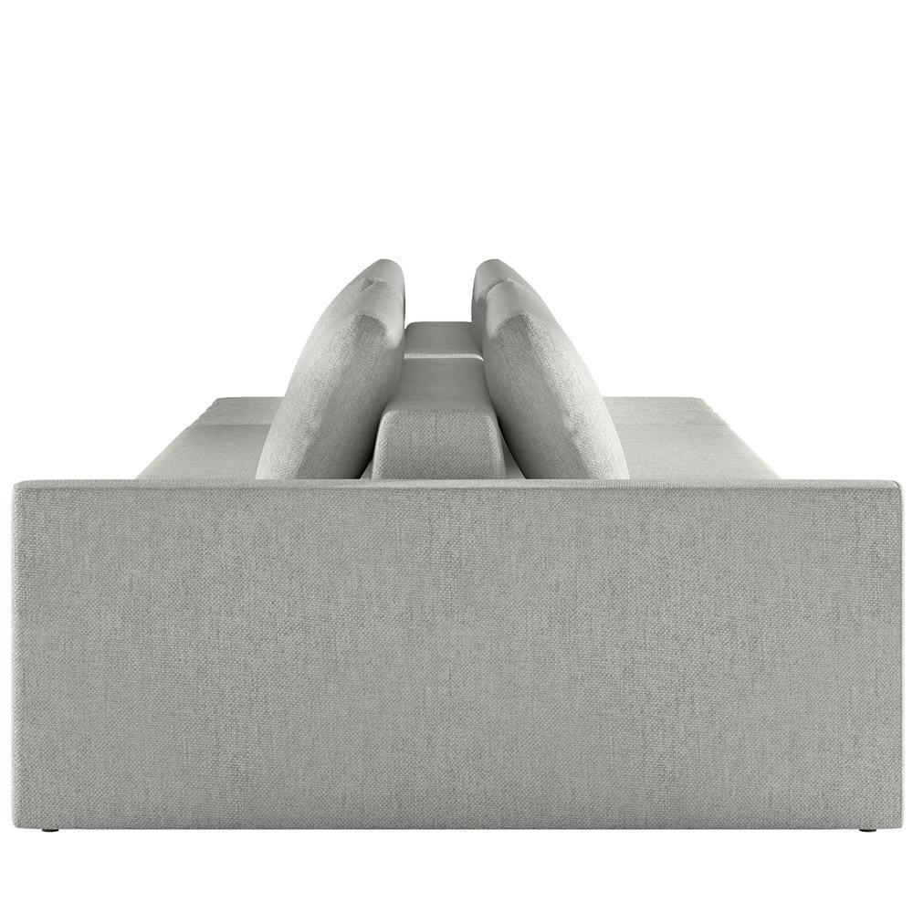 Sofá Ilha Modular Para Sala 232cm Com Puff Dublin K01 Linho Cinza - Lyam Decor - 2