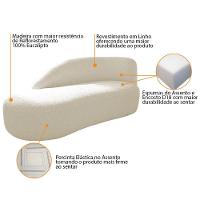 Divã Recamier Curvo Luna 160cm Lado Esquerdo Linho Cor Bege - 6