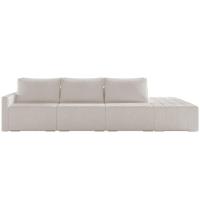 Sofá Ilha Modular Para Sala 342cm Com Puff Dublin K01 Bouclê Creme - Lyam Decor - 5