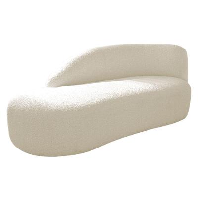 Divã Recamier Curvo Luna 185cm Lado Esquerdo Linho Bege