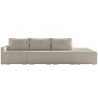 Sofá Ilha Modular Para Sala 312cm Com Puff Dublin K01 Bouclê Bege - Lyam Decor - 5