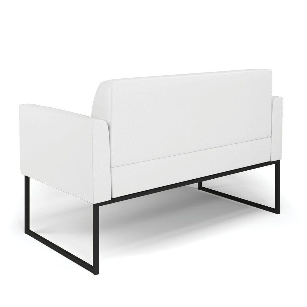 Sofá Namoradeira Com Poltrona Base Industrial Preto Marisa Corino Branco D03 - D'rossi - 4