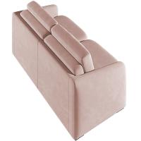 Sofá Cama Para Sala De Estar 2 Lugares 216cm Montserrat K01 Veludo Rosê - Lyam Decor - 5