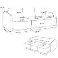 Sofá Cama Para Sala De Estar 3 Lugares 276cm Montserrat K01 Veludo Verde - Lyam Decor
