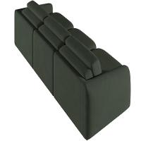 Sofá Cama Para Sala De Estar 3 Lugares 276cm Montserrat K01 Veludo Verde - Lyam Decor - 5