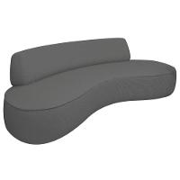 Sofá Curvo 2 Lugares Amsterdã 160cm Linho - Doce Sonho Móveis Cor Cinza Escuro - 1