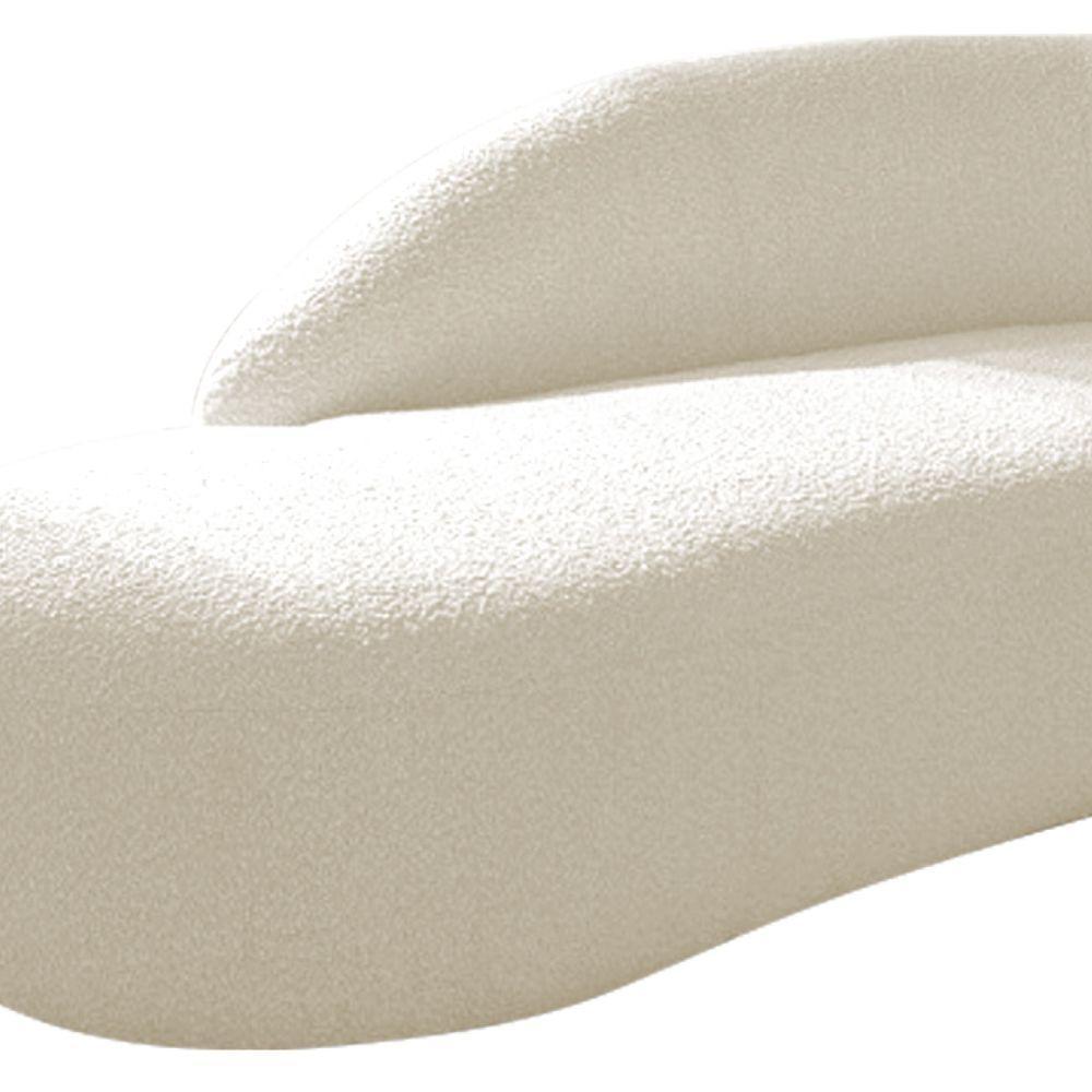 Divã Recamier Curvo Luna 140cm Lado Esquerdo Linho Cor Bege - 2