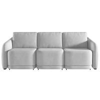 Sofá Cama Para Sala De Estar 3 Lugares 276cm Montserrat K01 Veludo Cinza - Lyam Decor - 6