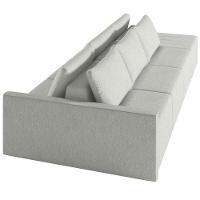 Sofá Ilha Modular Para Sala 342cm Com Puff Dublin K01 Linho Cinza - Lyam Decor
