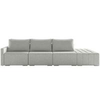 Sofá Ilha Modular Para Sala 342cm Com Puff Dublin K01 Linho Cinza - Lyam Decor - 5