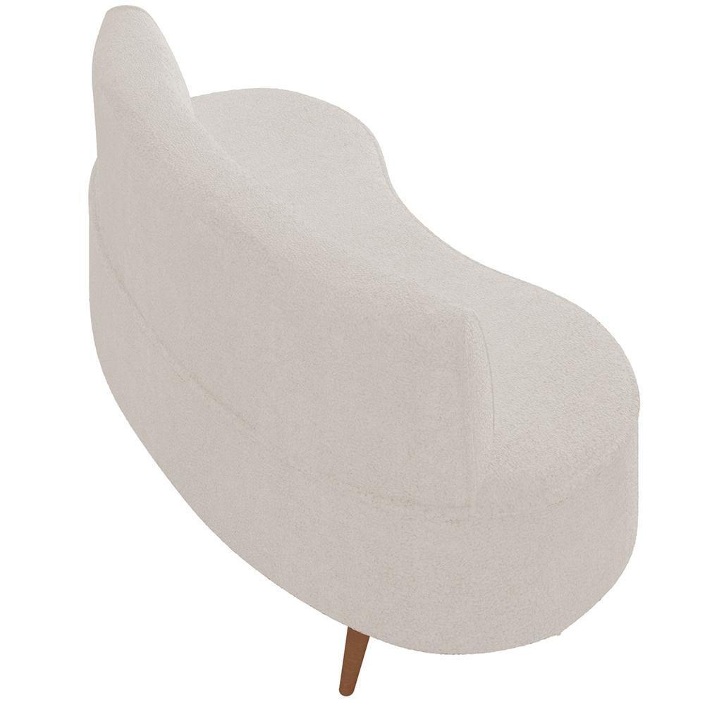 Sofá Chaise Living 2 Lugares 135cm Sala De Estar Istambul K01 Bouclê Creme - Lyam Decor - 4