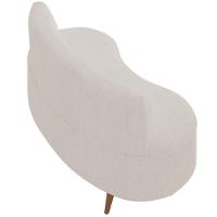 Sofá Chaise Living 2 Lugares 135cm Sala De Estar Istambul K01 Bouclê Creme - Lyam Decor