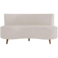 Sofá Chaise Living 2 Lugares 135cm Sala De Estar Istambul K01 Bouclê Creme - Lyam Decor - 5