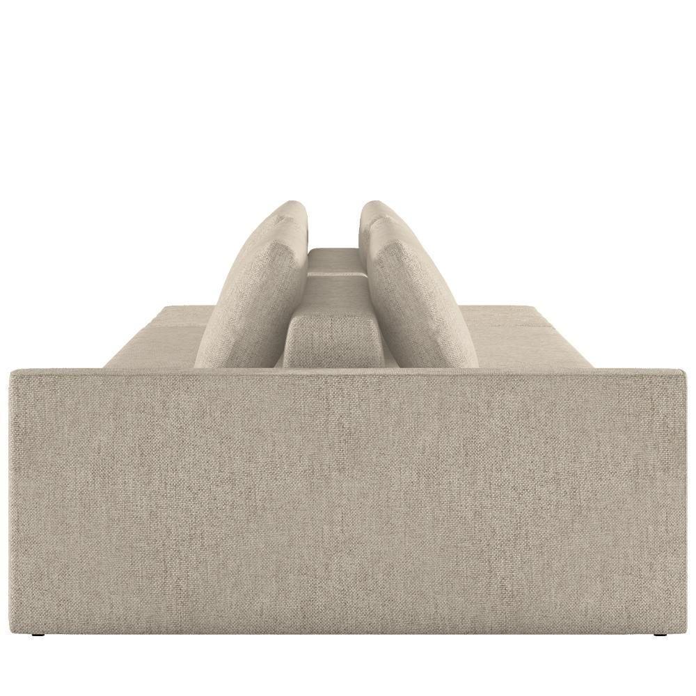 Sofá Ilha Modular Para Sala 232cm Com Puff Dublin K01 Linho Bege - Lyam Decor - 4