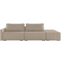 Sofá Ilha Modular Para Sala 232cm Com Puff Dublin K01 Linho Bege - Lyam Decor - 5