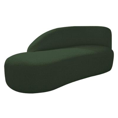 Divã Recamier Curvo Luna 185cm Lado Esquerdo Linho Verde