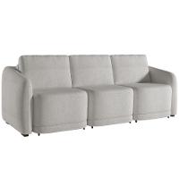 Sofá Cama Para Sala De Estar 3 Lugares 246cm Montserrat K01 Bouclê Creme - Lyam Decor - 1