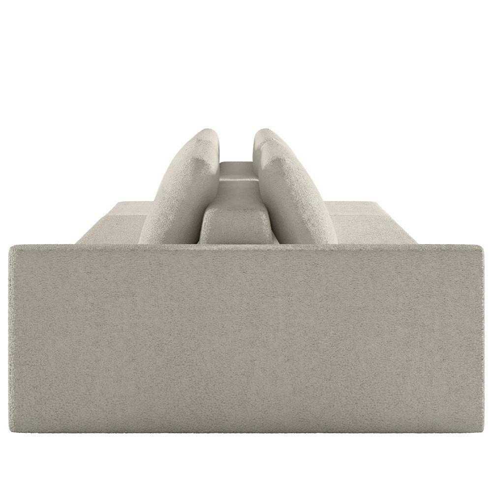 Sofá Ilha Modular Para Sala 252cm Com Puff Dublin K01 Bouclê Bege - Lyam Decor - 4