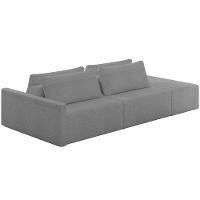 Sofá Ilha Modular Para Sala 252cm Com Puff Dublin K01 Bouclê Cinza - Lyam Decor - 1