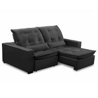 Sofa Retratil Reclinavel 2 Lugares 2,80m Atlantis Veludo Grafite Lansofbr - 5