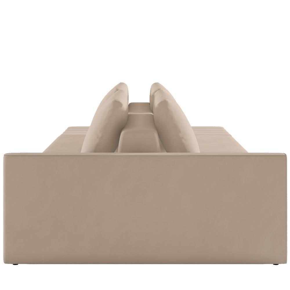 Sofá Ilha Modular Para Sala 342cm Com Puff Dublin K01 Veludo Bege - Lyam Decor - 2